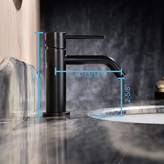 Oil Rubbed Bronze Bathroom Faucet Single Hole, Single Handle Bronze Sink Faucet Bathroom with Pop Up Drain and Water Faucet Supply Lines