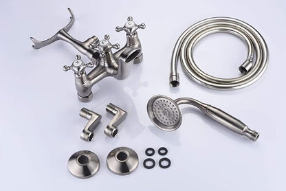 Sumerain Clawfoot Tub Faucet Brushed Nickel, Bathtub Faucet with Shower