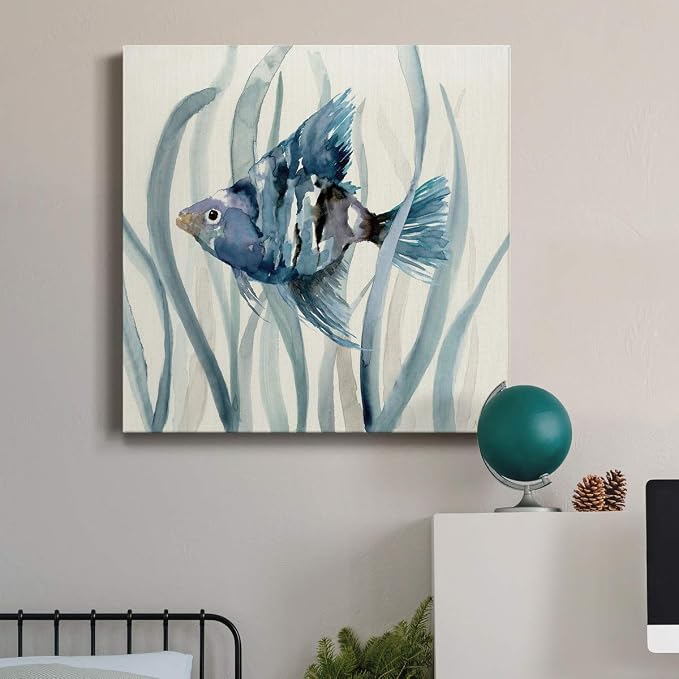Renditions Gallery Fish in Seagrass II Wall Art, Premium Gallery Wrapped Canvas Decor, Ready to Hang, 24 in H x 24 in W, Made in America Print, AZS-WC15-17920-R-2424-MK