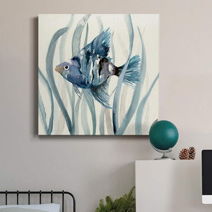 Renditions Gallery Fish in Seagrass II Wall Art, Premium Gallery Wrapped Canvas Decor, Ready to Hang, 24 in H x 24 in W, Made in America Print, AZS-WC15-17920-R-2424-MK