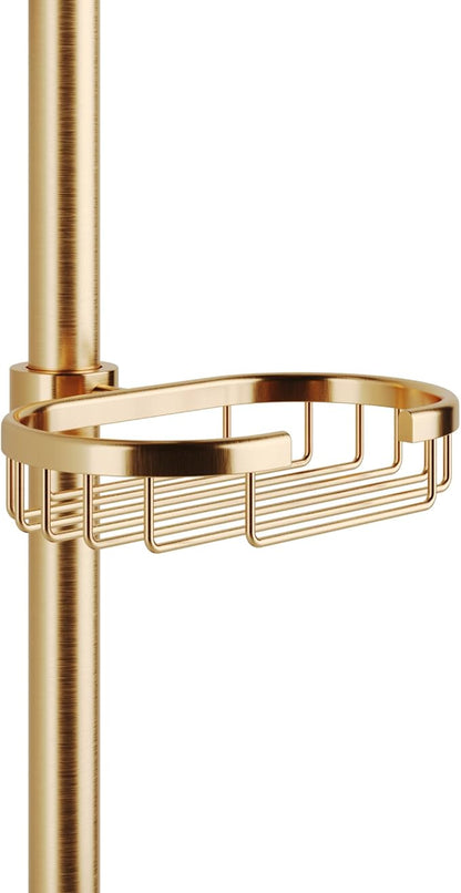 PULSE ShowerSpas Kauai III Brushed Gold Rain Shower Head with Handheld Spray - 2.5 GPM, 8" Showerhead, 5-Function HandShower, Adjustable Slide Bar - Shower Heads with Handheld Spray Combo