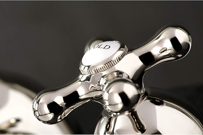 Kingston Brass KS3966AX Restoration Widespread Bathroom Faucet, Polished Nickel, 6.5 x 3.5 x 3.06