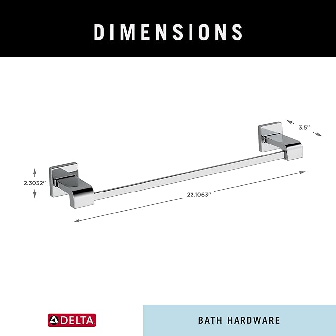 DELTA 77518 Ara Towel Bar Rack, 18 inch, Chrome, 18 In