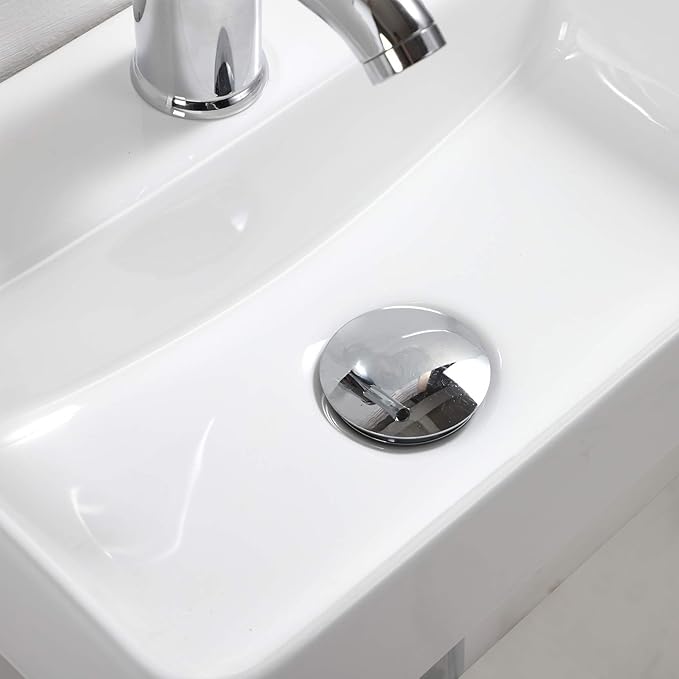 Wall Hung Basin Sink Small Cloakroom Basin Rectangle Ceramic Wash Basin Right Hand (New Sink Set(with Faucet&Drain))