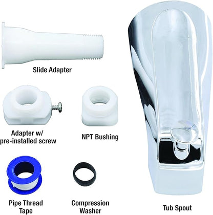 DANCO (88703) Tub Spout with Diverter, Chrome Finish, Metal, 1-Pack