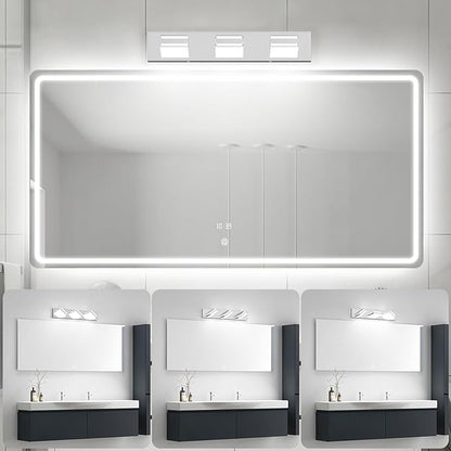 Ralbay LED Modern Bathroom Vanity Lights Chrome 3-Light 24inch Acrylic Modern Bathroom Wall Lighting Fixtures Over Mirror