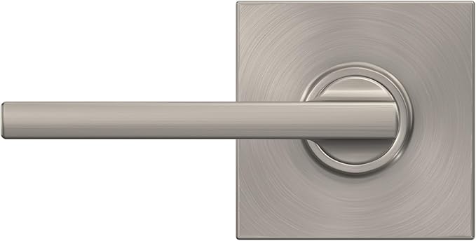 Schlage F10 LAT 619 COL Latitude Door Lever with Collins Trim, Hall & Closet Passage Lock, Satin Nickel