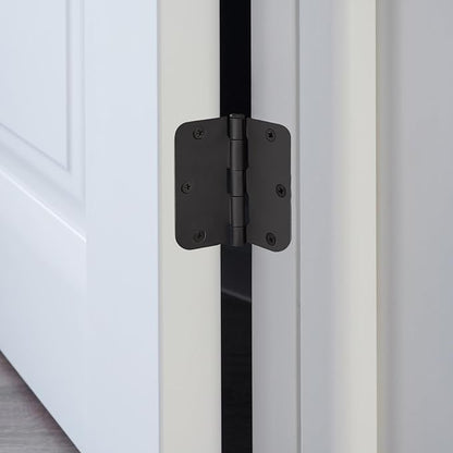 Design House 188912 5/8-inch Radius Steel Door Hinge Door Hardware Door Hinges for Interior Doors, 3-1/2-inch x 3-1/2-inch, Matte Black, 40-Pack