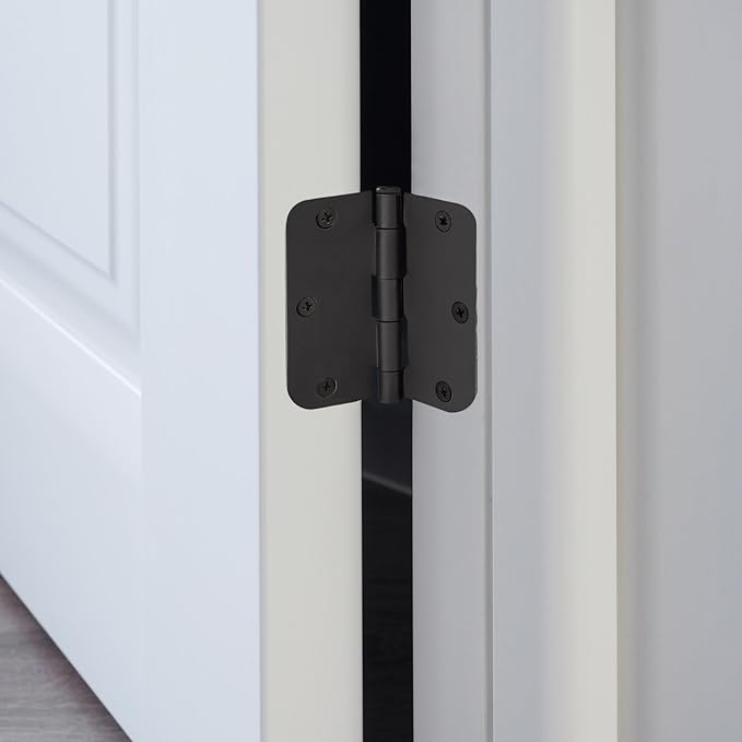 Design House 12-Pack 3.5-Inch x 3.5-Inch Interior Door Hinges with 5/8-Inch Radius, Matte Black, Heavy Duty Steel Construction, Left- or Right-Handed – Design House, 189761