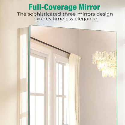 Medicine Cabinet Mirror,Bathroom Mirror with Storage 14 x 18 in | ﻿ Bathroom Medicine Cabinet With Mirror And Adjustable Shelves, Aluminum Recessed or Wall Mounted Medicine Cabinets