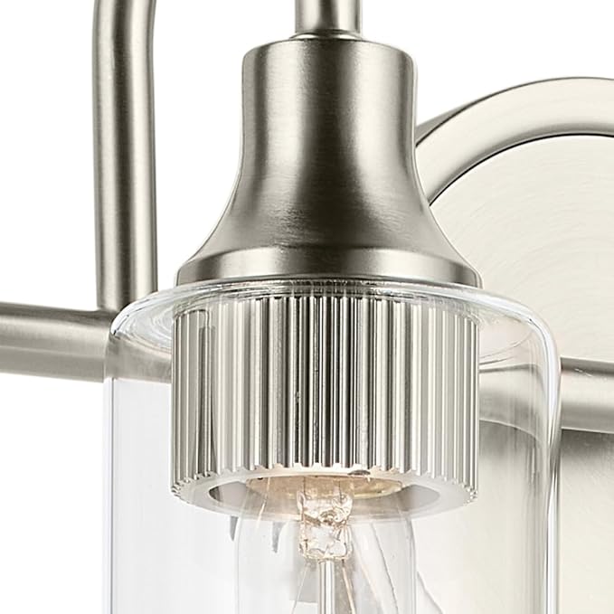 Kichler Kavi 31.5" 4-Light Vanity Light with Clear Glass in Chrome, Damp Rated, for Bathroom, Powder Room, Over a Mirror, (31.5" W x 10" H), 55212CH