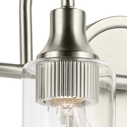 Kichler Kavi 31.5" 4-Light Vanity Light with Clear Glass in Chrome, Damp Rated, for Bathroom, Powder Room, Over a Mirror, (31.5" W x 10" H), 55212CH