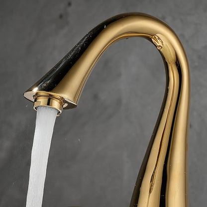 Bathroom Basin Mixer Faucet 3 Hole Basin Faucets Brass Hot and Cold Water-Gold