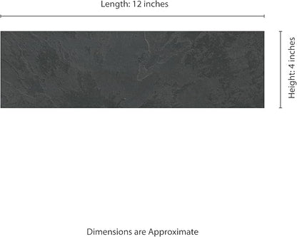 MSI Montauk Black 4 inch x 12 inch Gauged Slate Subway Tile for Kitchen Backsplash, Floor Tile, Wall Tile for Bathroom, Shower Wall Tile,