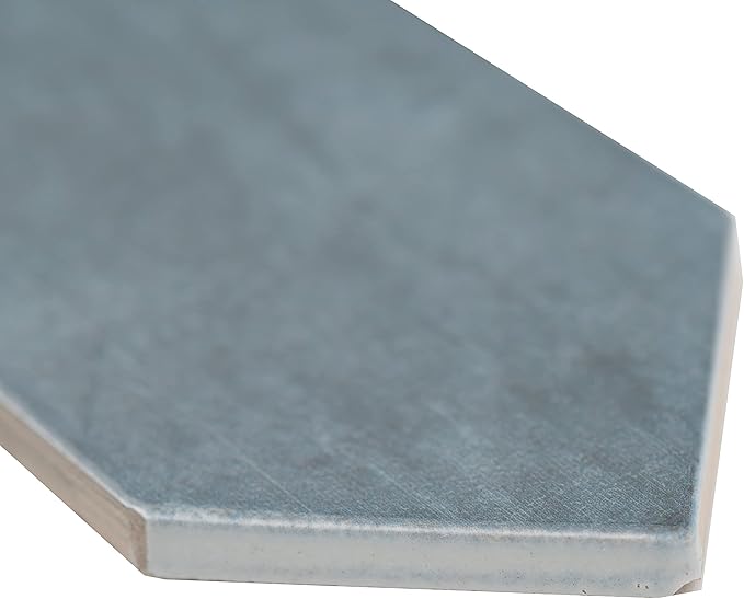 M S International Renzo Denim Glossy Ceramic Picket Wall Tile for Bathroom, Kitchen Backsplash, Accent Wall, and Shower - Sample