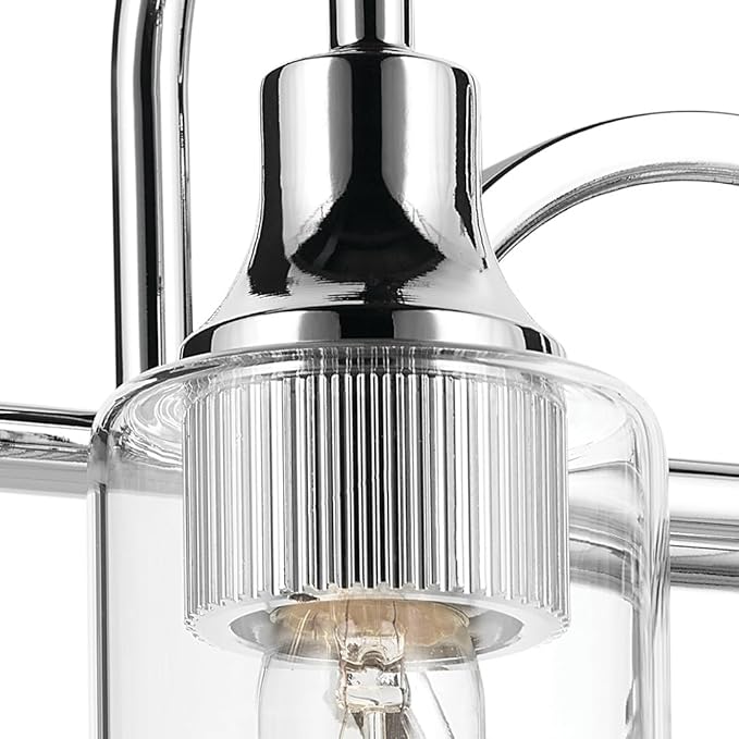 Kichler Kavi 12.5" 2-Light Vanity Light with Clear Glass in Chrome, Damp Rated, for Bathroom, Powder Room, Over a Mirror, (12.5" W x 10" H), 55210CH