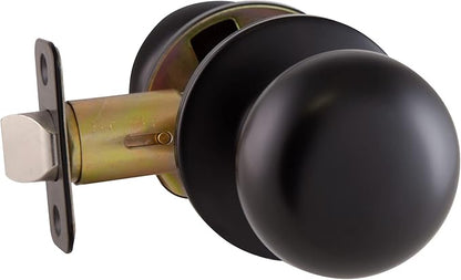 Design House 778951 Cambridge 2-Way Adjustable Passage Door Knob with for Hallway Closet, Matte Black