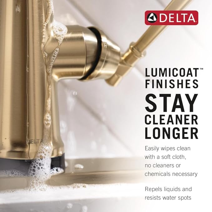 Delta Faucet Cassidy Brushed Nickel Kitchen Faucet, Kitchen Faucets with Pull Down Sprayer, Kitchen Sink Faucet, Faucet for Kitchen Sink with Magnetic Docking, Lumicoat Arctic Stainless 9197-AR-PR-DST