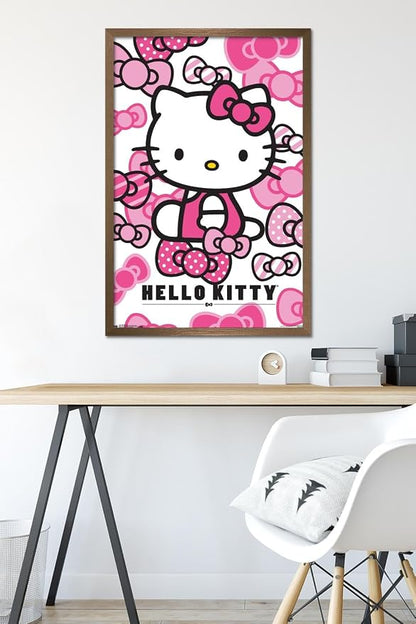 Trends International Hello Kitty - Bows Wall Poster, 22.375" x 34", Bronze Framed Version