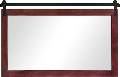 COGOOD Farmhouse Bathroom Mirrors for Over Sink - 30 x 45 Espresso | Rustic Barn Door Wood Framed Vanity Mirror for Entryway, Living Room, Bedroom, Dresser Wall Decor