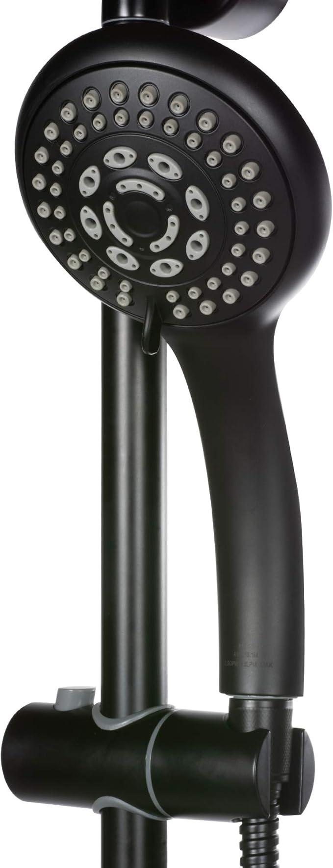 PULSE ShowerSpas Kauai III Matte Black Rain Shower Head with Handheld Spray - 1.8 GPM, 8" Showerhead, 5-Function HandShower, Adjustable Slide Bar - Shower Heads with Handheld Spray Combo