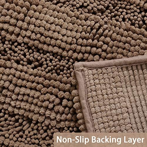 Turquoize Bathroom Runner Rug 20"x59", Soft Absorbent Chenille Bath Rug