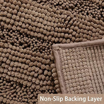 Turquoize Bathroom Runner Rug 20"x59", Soft Absorbent Chenille Bath Rug