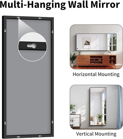 Koonmi Black Bathroom Mirror for Over Sink,Metal Framed 30"x71" Wall Mirror