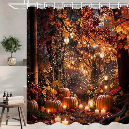 Yddsky 4PCS Fall Maple Tree Shower Curtain Sets for Bathroom,72x72 Inch