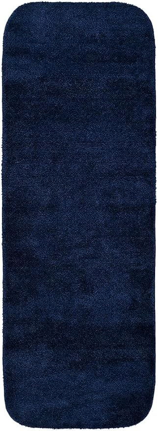 Garland Rug Traditional Nylon Washable Navy 2 Bath Rugs (21" X 34", 22" X 60") - Soft, Absorbent, and Stylish for Your Bathroom