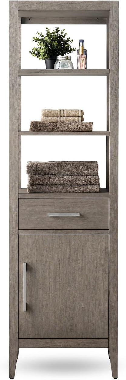 Vanity Art 21" Bathroom Vanity with Storage Cabinet & Shelves, Storage Cabinet with Soft-Closing Doors, VA90-LC-DG-BN1