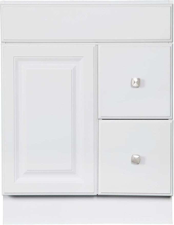 Design House Wyndham 24 Inch Bathroom Vanity, Ready to Assemble, Solid Wood, White, 597161