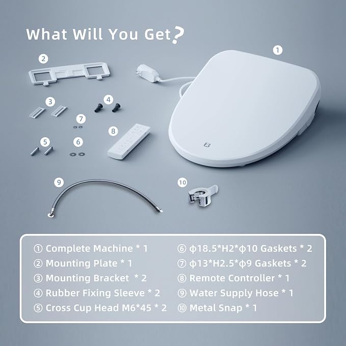 Z1 Bidet Toilet Seat, Bidet Attachment for Toilet Warm Water, Elongated Heated Toilet Seat with Quite Close, Electric Smart Air Dryer, Customizable Washing Modes for Ultimate Comfort
