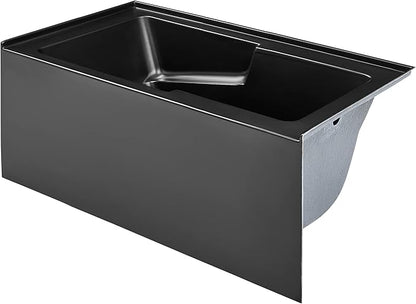 Voltaire 54" x 30" Right-Hand Drain Alcove Bathtub with Apron in Matte Black