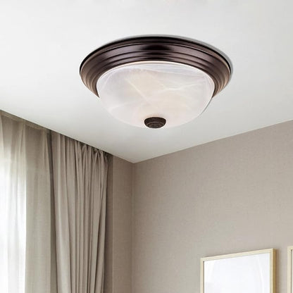 DESIGNERS FOUNTAIN Reedley 2-Lights Flush Mount Ceiling Light, 11 Inch Lighting Fixture for Kitchen, Bedroom, Bathroom, and Hallway, White Alabaster Glass, Oil Rubbed Bronze, 1257S-ORB-AL (Pack of 2)