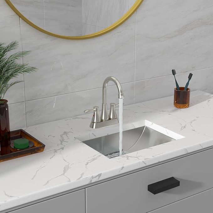 18"x13" Bathroom Vanity Sink Stainless Steel Rectangle Undermount Bathroom Lavatory Restroom Under Counter Sinks Basin with Pop Up Drain