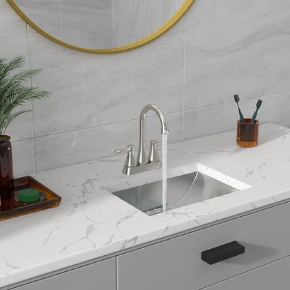 18"x13" Bathroom Vanity Sink Stainless Steel Rectangle Undermount Bathroom Lavatory Restroom Under Counter Sinks Basin with Pop Up Drain