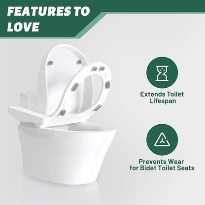 Toilet Seat Bumpers For Bidet And Lid Attachment Replacement,8 Pcs Universal Non-Slip Toilet Seat Spacers:For Bidet & Toilet Lid,Strong Adhesive,Prevent Damage
