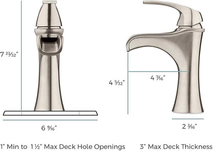 Pfister F042JDKK Jaida Single Control 4" Centerset Bathroom Faucet, Brushed Nickel