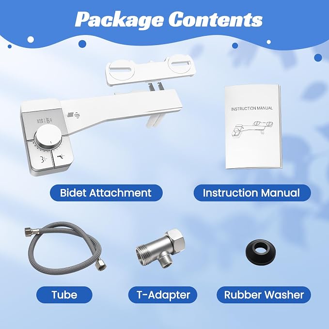 Bidet Attachment for Toilet,Self Cleaning Water Sprayer Adjustable Water Pressure Control,Slim Bidets for Toilets,Quick & Easy Installation (White）