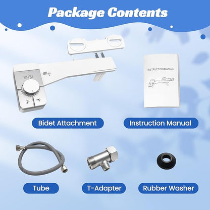 Bidet Attachment for Toilet,Self Cleaning Water Sprayer Adjustable Water Pressure Control,Slim Bidets for Toilets,Quick & Easy Installation (White）