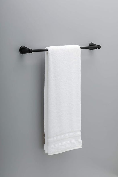 Franklin Brass Kinla 5-Piece Bathroom Set Matte Black 18" and 24" Towel Bar Racks, Toilet Paper Holder, Ring, Hook KIN5PC-MB
