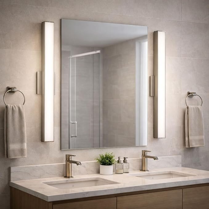 Edge Advantage 36in LED Bathroom Vanity and Wall Light 35W 3,200 Lumens 5-CCT Selectable 2700-3000-3500-4000-5000K in Brushed Nickel with Adjustable Backplate