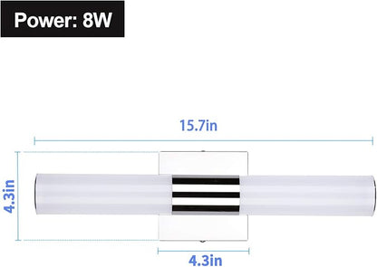 TRLIFE LED Vanity Light, Dimmable 8W 6000K Cool White Bathroom Vanity Light Fixture Over Mirror (15.7in)