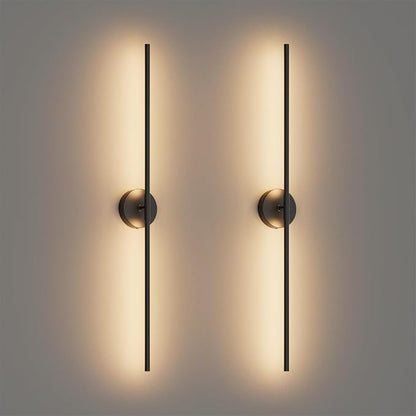 Modern Wall Sconces Set of Two 3000K 40In Hardwired Black Bathroom Sconce Vanity Light Bar 360° Rotate Warm Light for Bedroom Bathroom