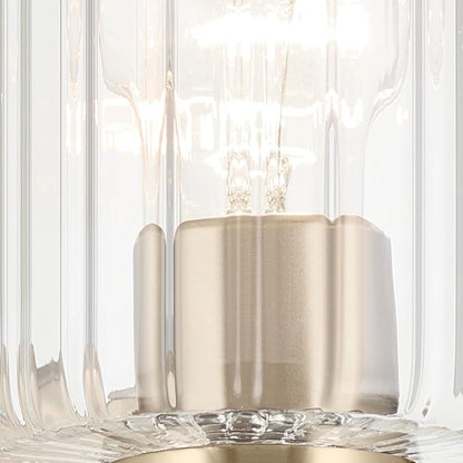 Kichler Gioe 24.25" 3-Light Vanity Light with Clear Fluted Glass in Champagne Bronze, Damp Rated, for Bathroom, Powder Room, Over a Mirror, (24.25" W x 10.5" H), 55226CPZFLU
