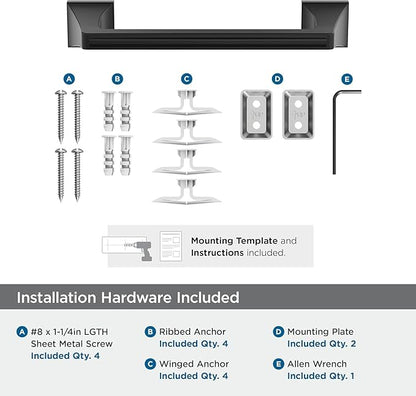 Amerock Mulholland Matte Black 9 inch (229mm) Towel Bar, BH36025MB