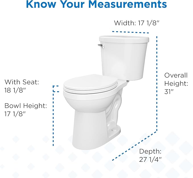 Gerber Maxwell Crest Round Two-Piece Toilet, Soft-Close Seat, White | Efficient flush clears the bowl with ease | Tool-free install kit with wax ring included | Glazed trapway prevents clogs