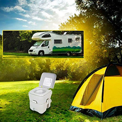 Excelvan 5.3 Gallon 20L Flush Portable Potti Outdoor Indoor Travel Camp Toilet for RV Car, Boat, Caravan, Campsite, Hospital