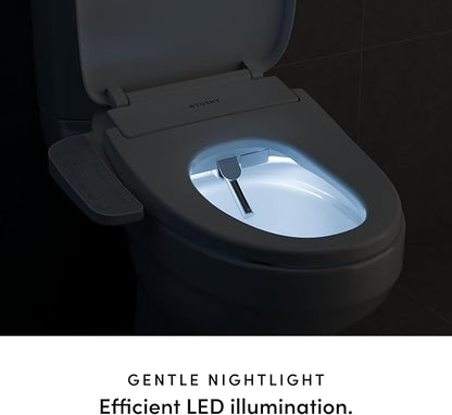TUSHY Cloud Electronic Bidet Heated Toilet Seat | Instant Warm Water, Adjustable Air Dryer, Soft Close Lid and Seat & Night Light (Self Cleaning Nozzle and Water Filter), Elongated